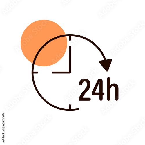 Service twenty four hours vector icon
