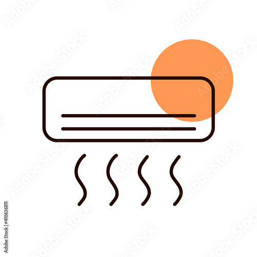 Split-system air conditioner flat vector icon