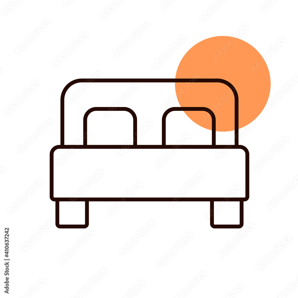 Double bed flat vector icon Double bed flat vector icon