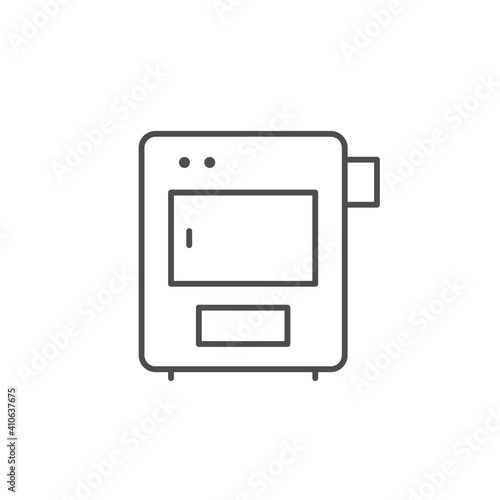 Solid fuel boiler line outline icon