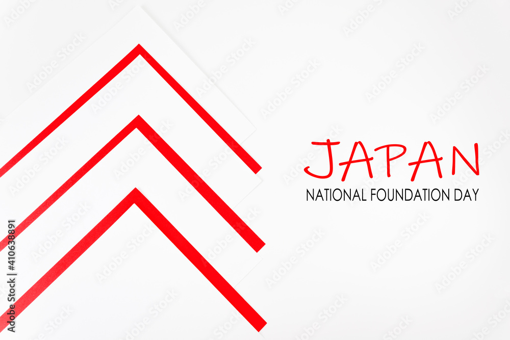 Japan National Foundation Day. 11 February. Background of cut red and white paper. Origami. Flat lay. Japan National Foundation Day. 11 February. Background of cut red and white paper. Origami. Flat lay.