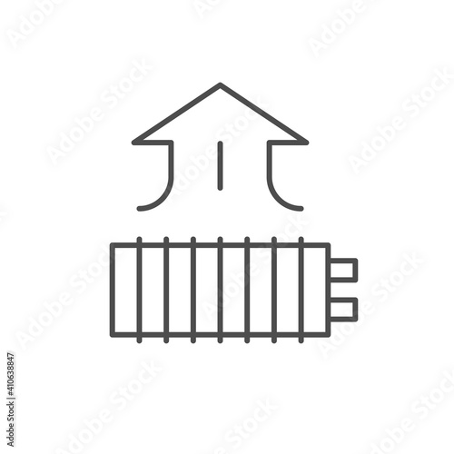 Heating radiator line outline icon