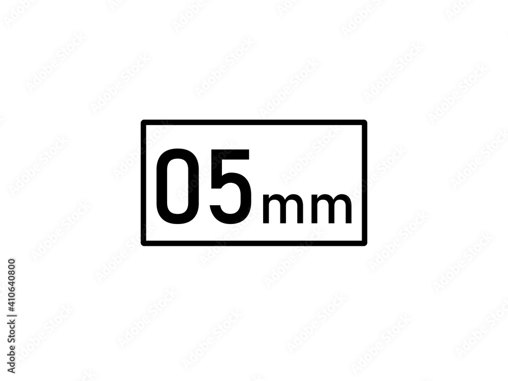 5 millimeters icon vector illustration, 5 mm size 5 millimeters icon vector illustration, 5 mm size