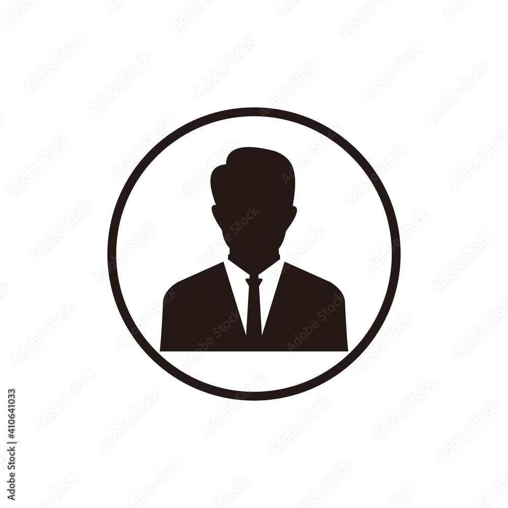 user icon of man in business suit symbol