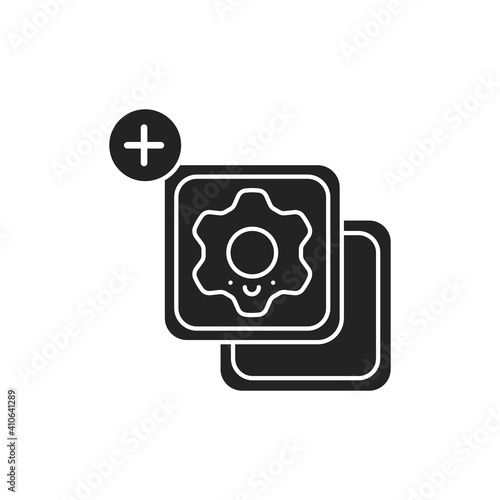 Widgets glyph black icon. SMM promotion. Sign for web page, mobile app, button, logo. Vector isolated element.