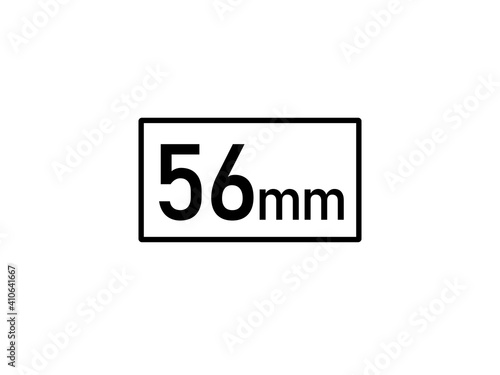 56 millimeters icon vector illustration, 56 mm size