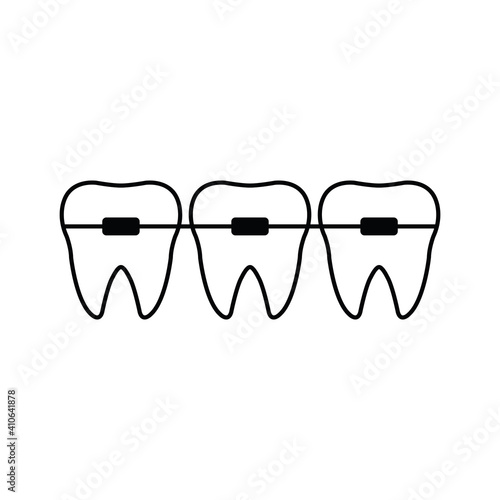 dental braces icon.  tooth icon