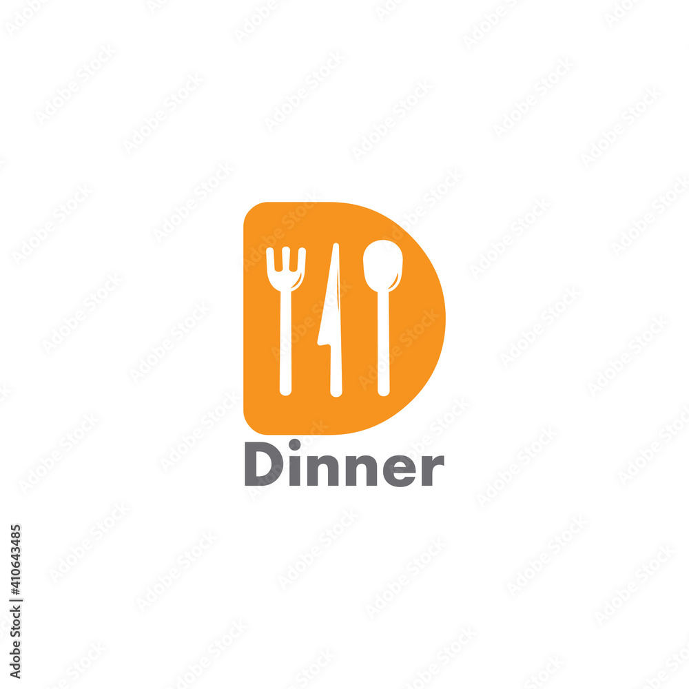 letter d spoon fork knife restaurant logo vector letter d spoon fork knife restaurant logo vector