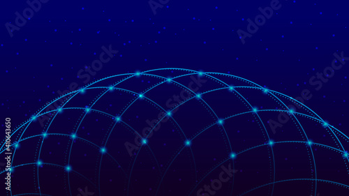 Low poly effect blue planet earth background . Abstract future texture background . 