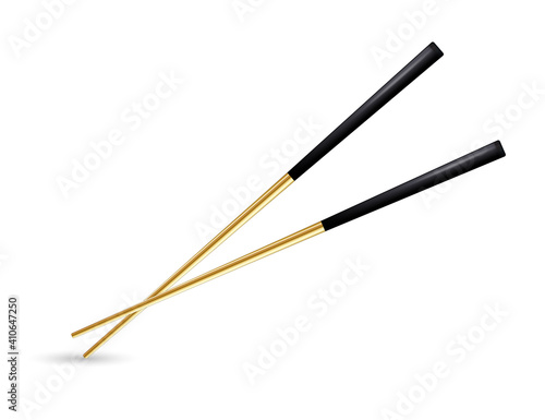 Chopsticks for sushi isolated on white background.