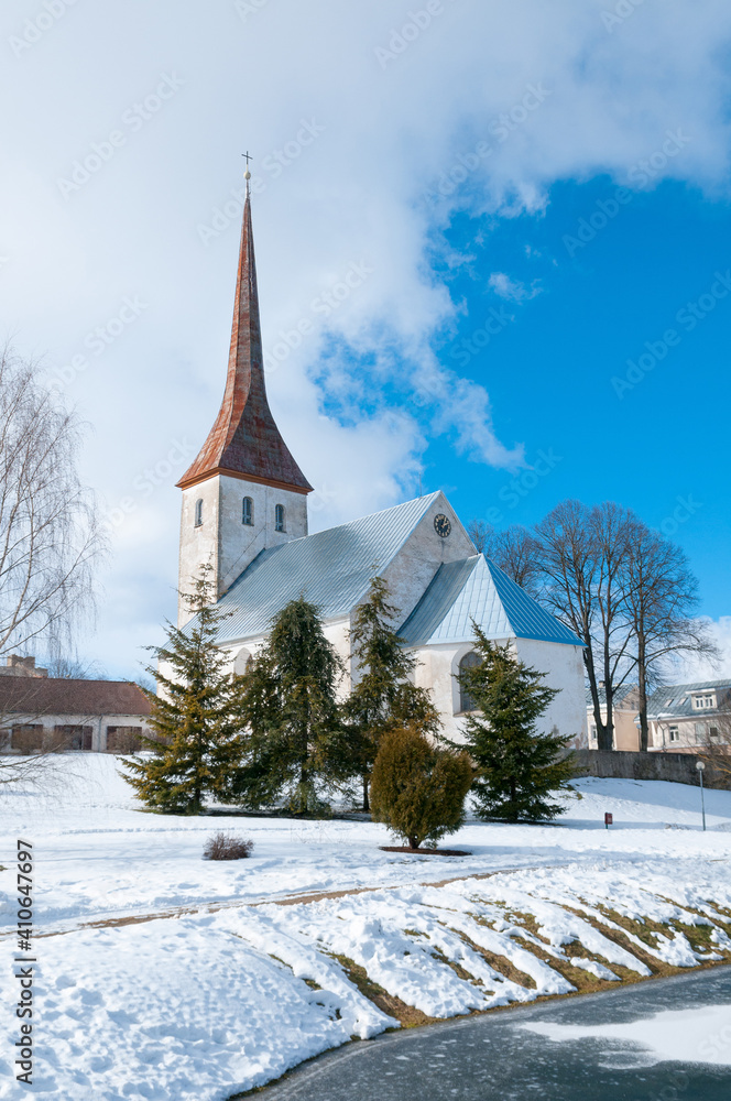 Holy Trinity Church in Rakvere. Estonia. Sunny spring day
