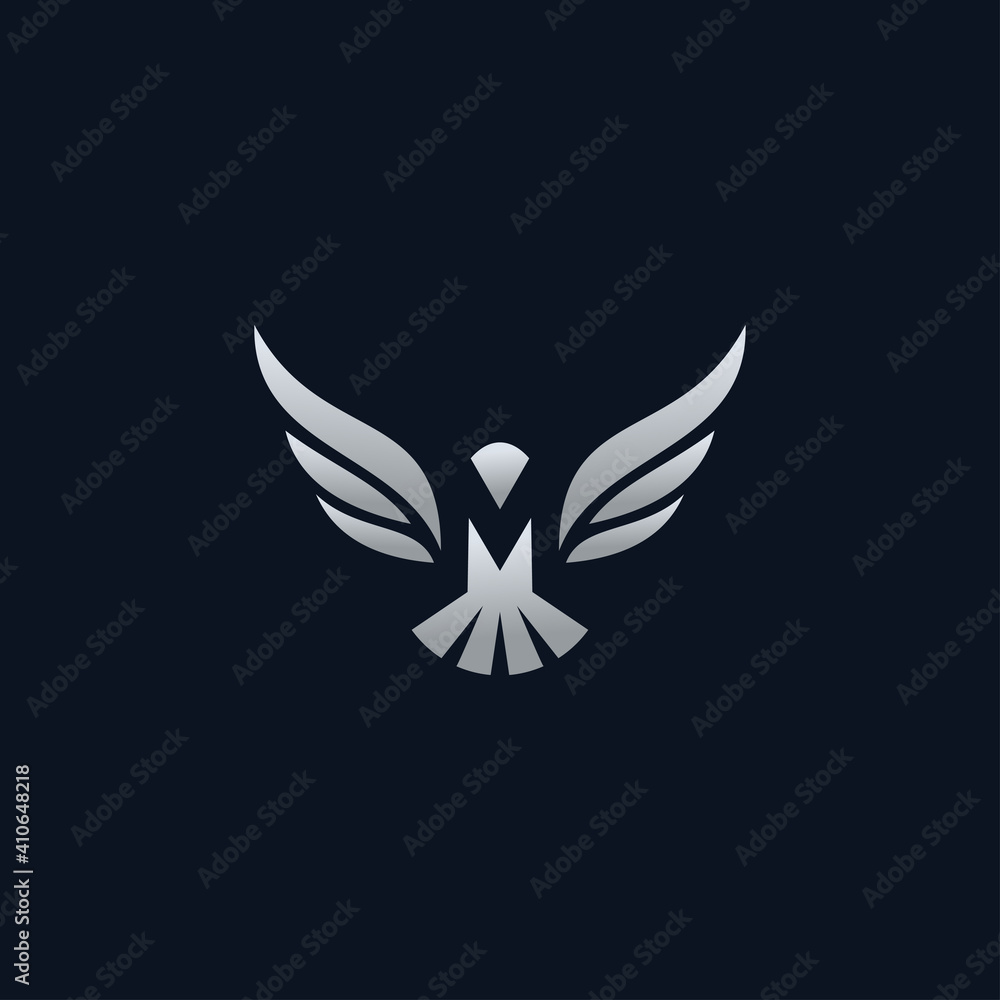 M wings eagle concept logo designs vector Stock Vector | Adobe Stock