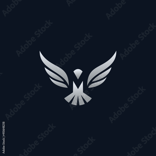 M wings eagle concept logo designs vector