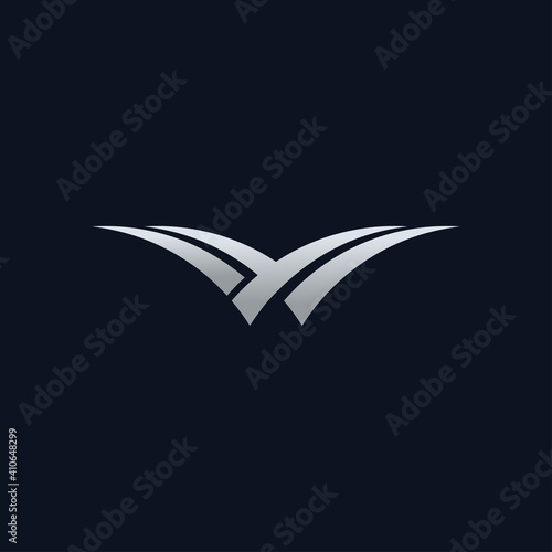 W wings letter concept logo designs vector
