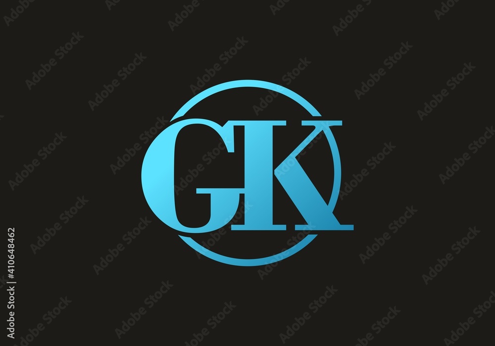Blue GK initial letter logo Blue GK initial letter logo