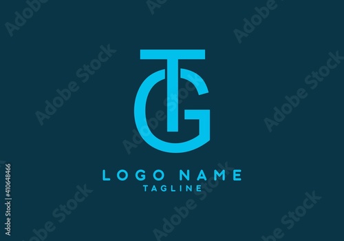 Blue GT or TG initial letter logo