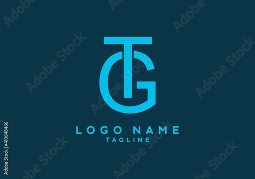 Blue GT or TG initial letter logo