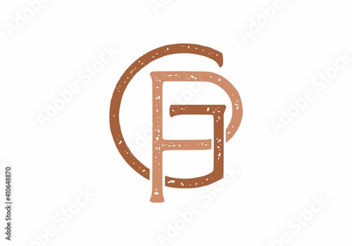 Vintage GP initial letter logo