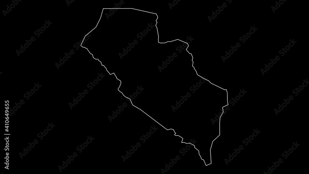 Mayo-Kebbi Ouest Chad region map outline animation