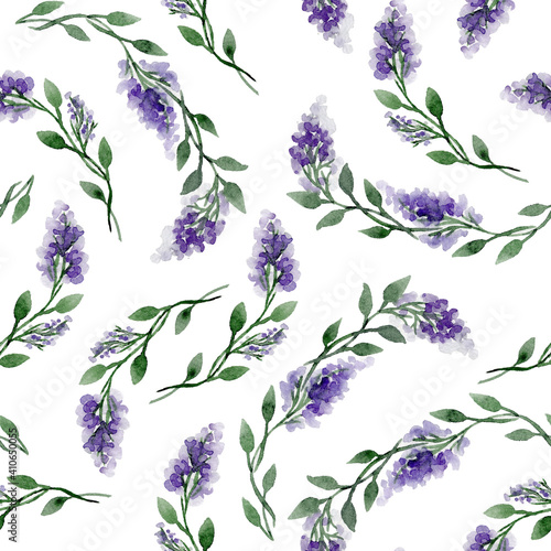 Seamless pattern with watercolour lilac for wedding invitation and for packing