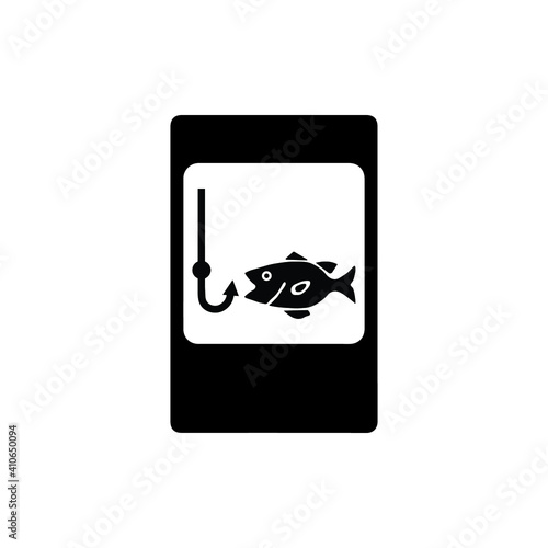 Road sign black fishing vector icons