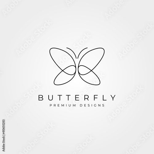 butterfly line art logo vector symbol minimal illustration design