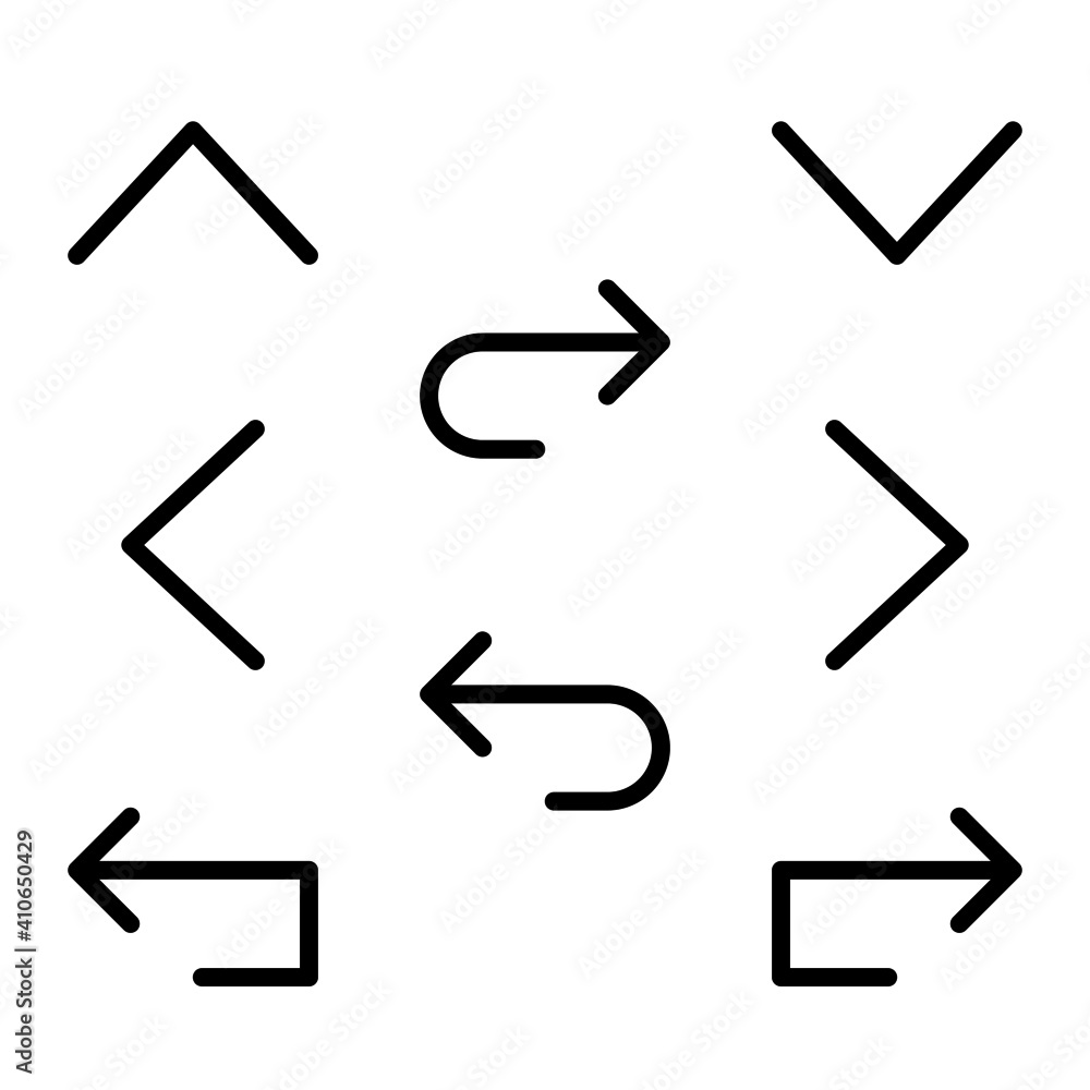 Arrowhead icon set with outline style. Suitable for website design, logo, app and UI. Arrowhead icon set with outline style. Suitable for website design, logo, app and UI.