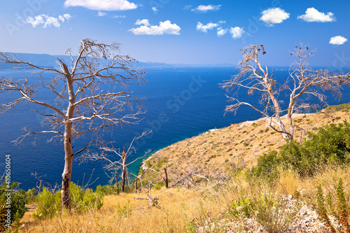 Island of Brac southern coastline view,