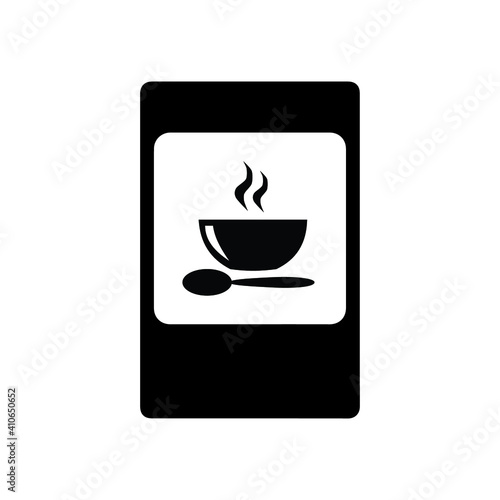 Road sign black cafe vector icons