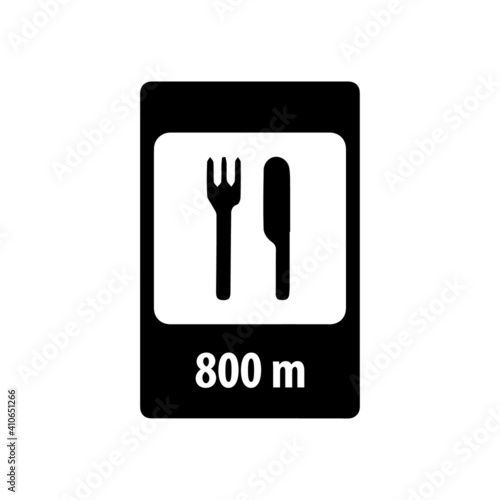 Road sign black cafe vector icons