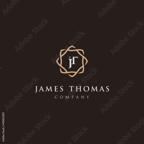 Luxury Initials logo design, Elegant jt monogram symbol, Vintage law firm business sign, personal consulting vector template