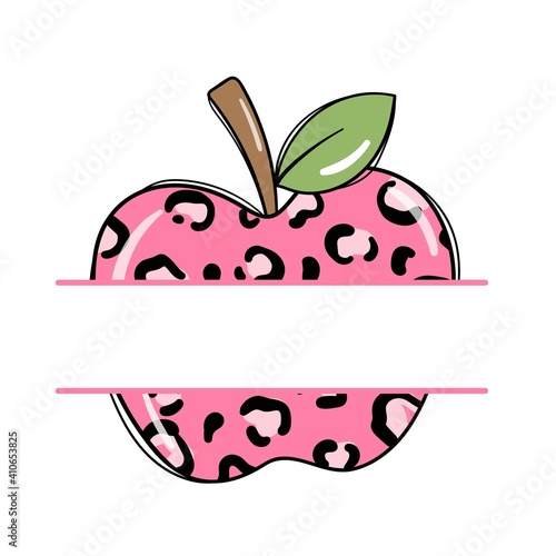 Draw teacher apple monogram for back to school