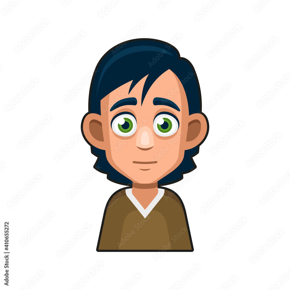 Cute Young Man Avatar Character. Cartoon Style Userpic Icon. Vector Cute Young Man Avatar Character. Cartoon Style Userpic Icon. Vector