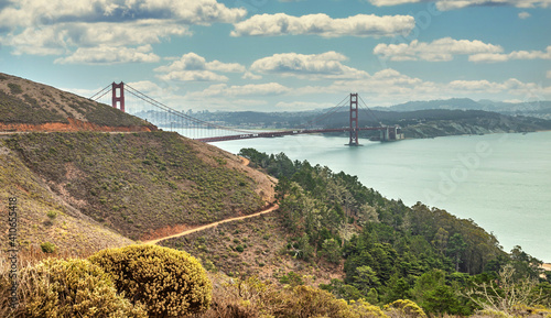 Beautiful views of the Golden Gate Bridge and San Francisco Bay from Cape Marin in the Golden Gate National Recreation Area.
