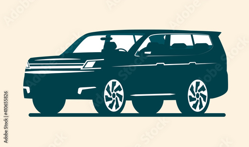SUV car icon isolated. Vector illustration.