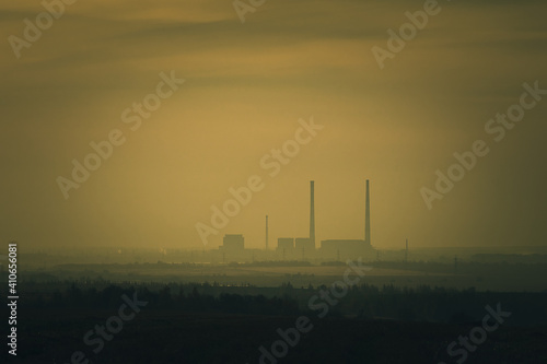 power station at sunrise © Evgenii Ryzhenkov