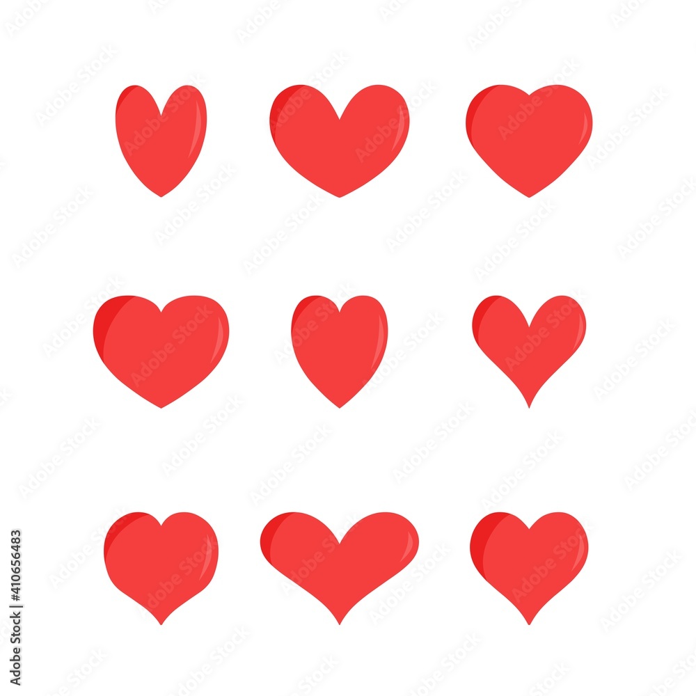 Heart symbol illustration set