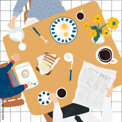 Illustration of people&#39;s daily life