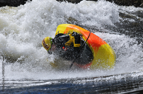 whitewater kayaking in the river
