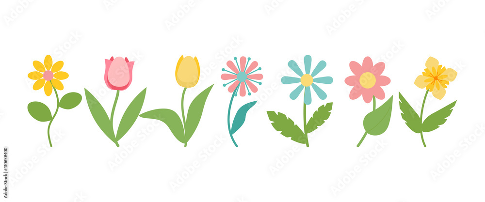 Free Clip Art Row Of Flowers