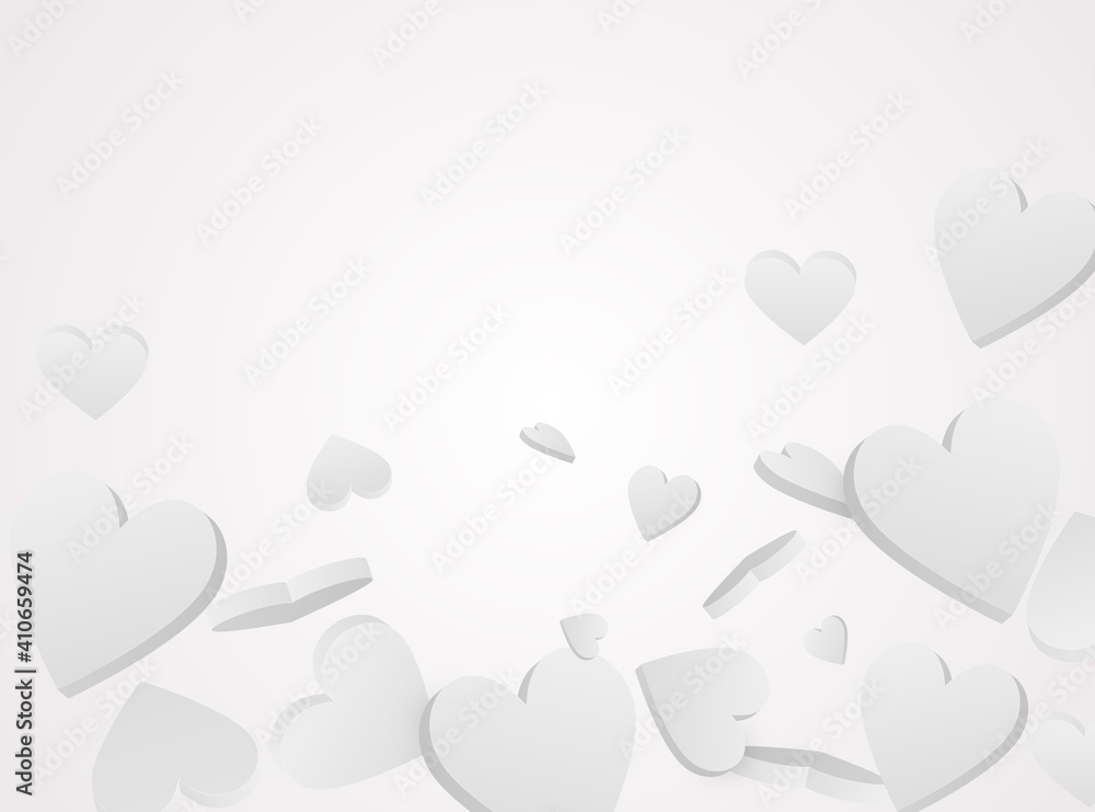 3D realistic hearts background for your designs. Vector illustration 