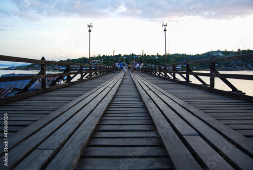 Uttamanusorn Bridge or commonly known as Mon Bridge, the longest wooden bridge in Thailand and is the second longest in the world.