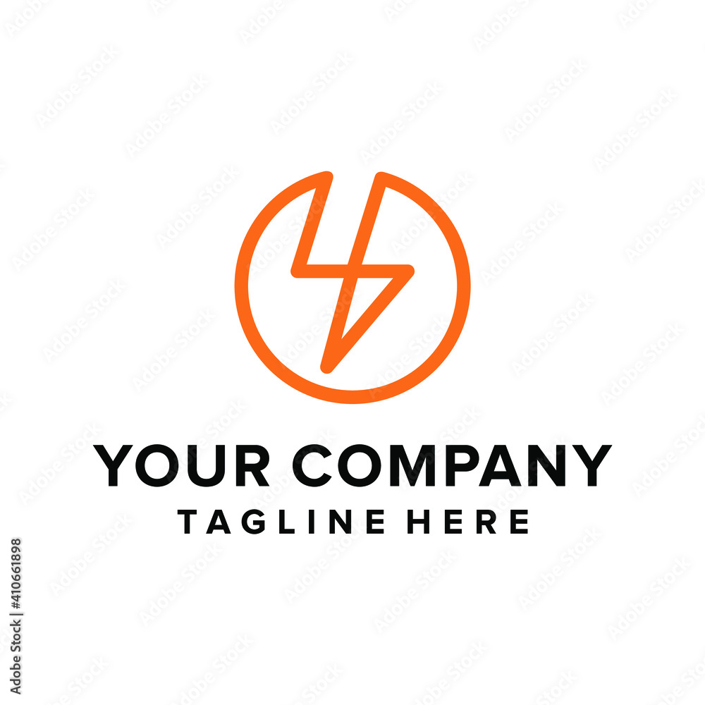 Linear Lightning bolt logo vector Linear Lightning bolt logo vector