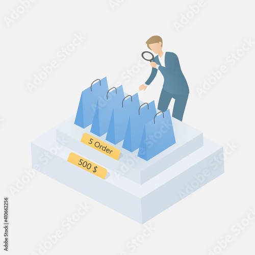Average Order Value (AOV) formula to understand how much customers spending on your products,Survey the frequency and purchase behavior of customers,Vector illustration.