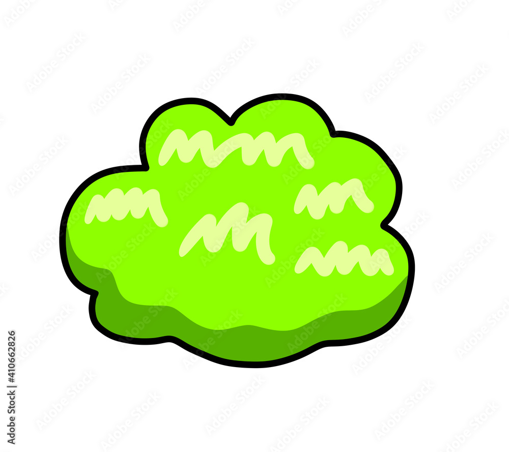 Stylized Cartoon Beautiful Green Bush Stylized Cartoon Beautiful Green Bush