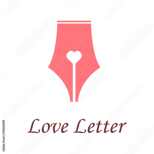 pen for writing love letters, vector illustration