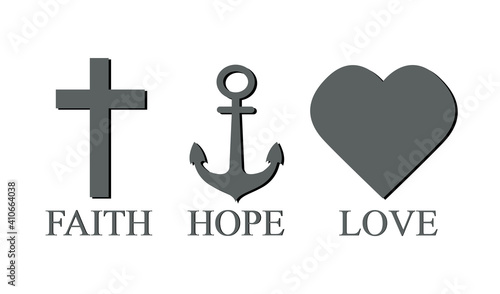 faith hope hope love icon, vector illustration