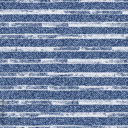 Striped faded denim texture Vector background. Frayed Jeans fabric seamless pattern