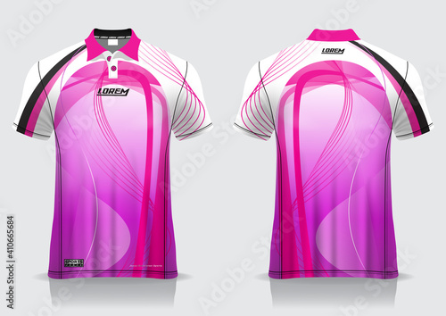 jersey badminton polo shirt design, for uniform team front and back