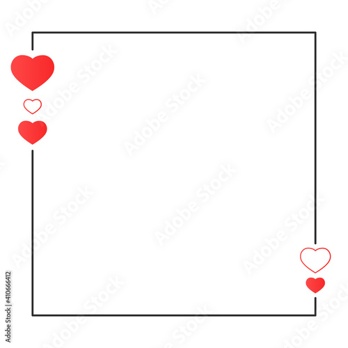 Heart frame wallpaper. Valentine frame. Heart symbol vector. free space for text. blank.